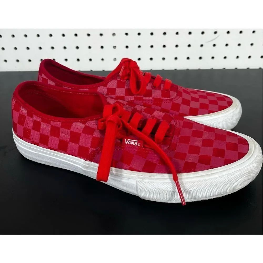 Vans Men Authentic Pro Reflective Checkerboard Red